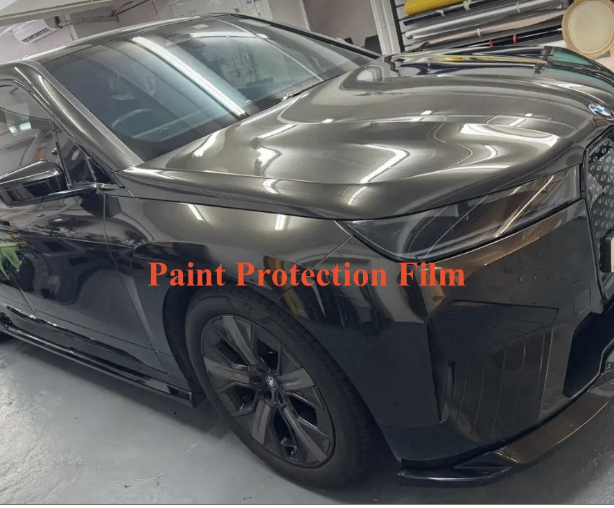 Paint protection film on vehicle